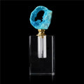 HZ Wholesale Natural Agate Quartz Stone Crystal Glass Perfume Bottles Essence Oil Bottles