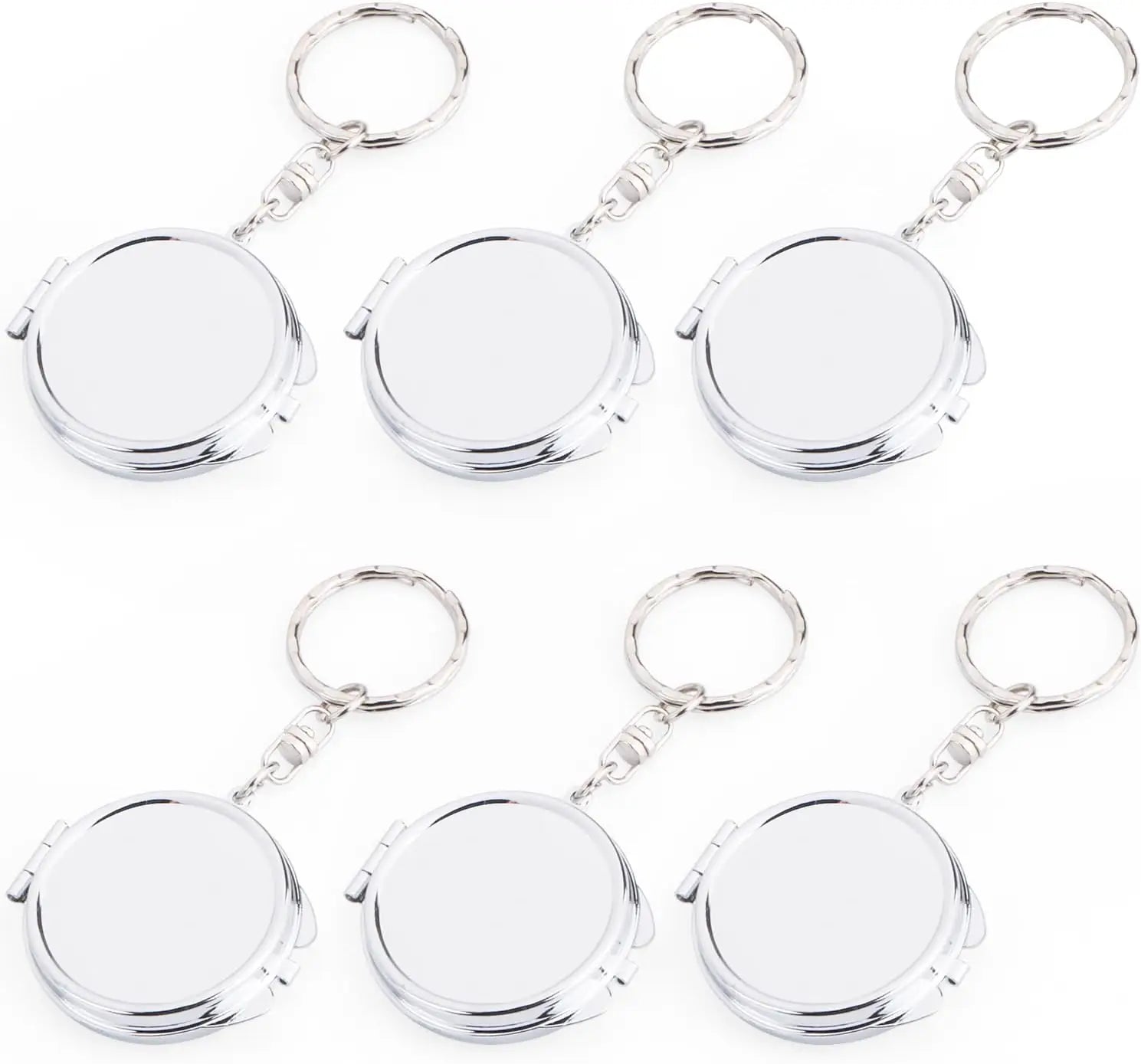 Wholesale DIY Photo Sublimation Blank Metal Pocket Compact Mirror Keychain
