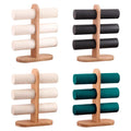 New 3 Layer Bamboo Black Bracelet Watch Hairpin Rope Jewelry Accessory Display Stand Rack Prop