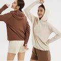 YIYI Spring Winter With Fleece Training Outdoor T-shirt With Pullover Hoodies Warm Workout Finger Hole Sport Women Tops Clothing