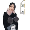 MWFur Fashion Factory Custom Made Fox Fur Collar Scarf Mixed Colors Patchwork Neck Collar Fox Fur Scarf for Lady