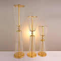 Tall Crystal Wedding Aisle Pillar Metal Flower Display Stand