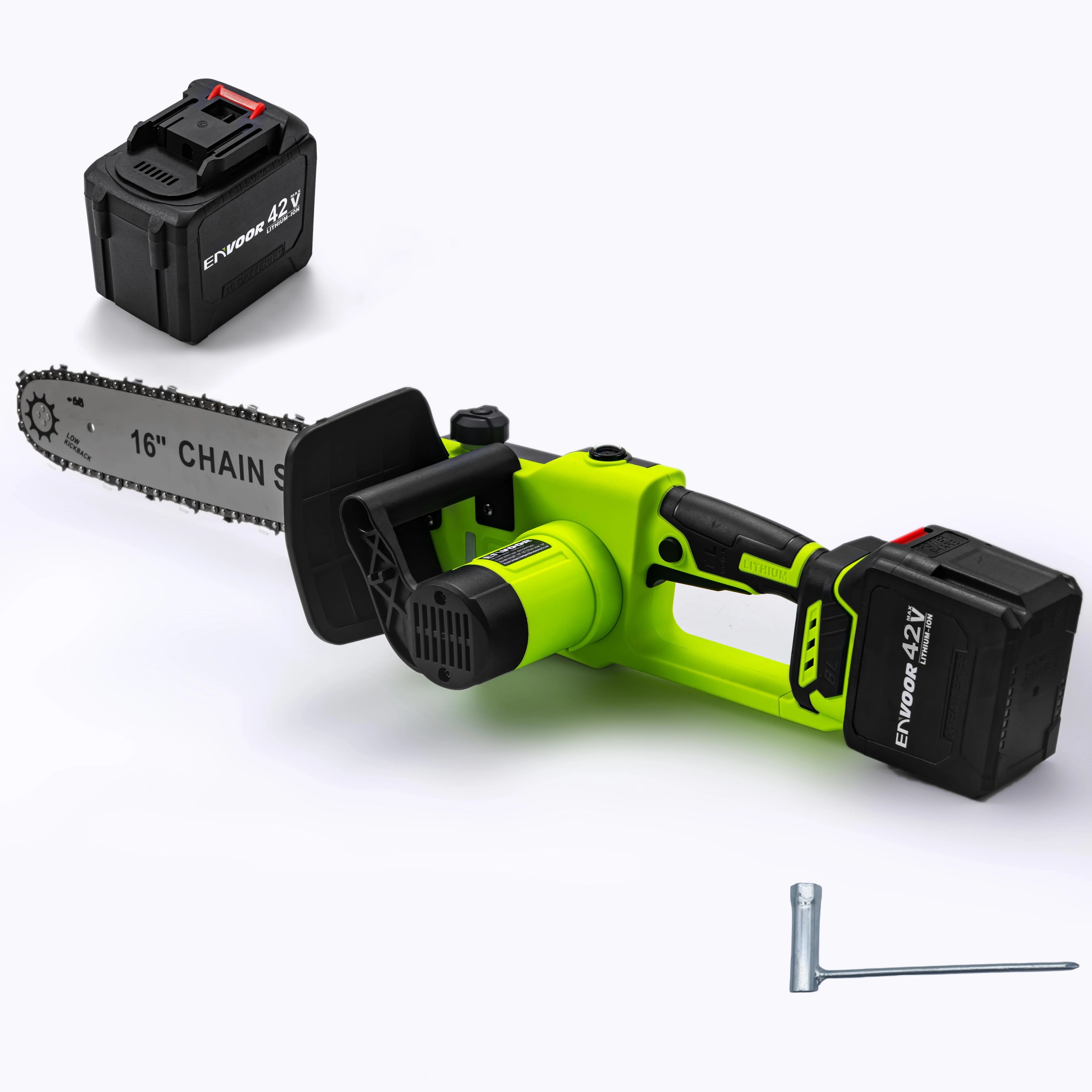 ENVOOR 16'' Cordless Battery-Powered Mini Chainsaw with OEM Support DIY Grade Adapter Chain and Bar Attachment