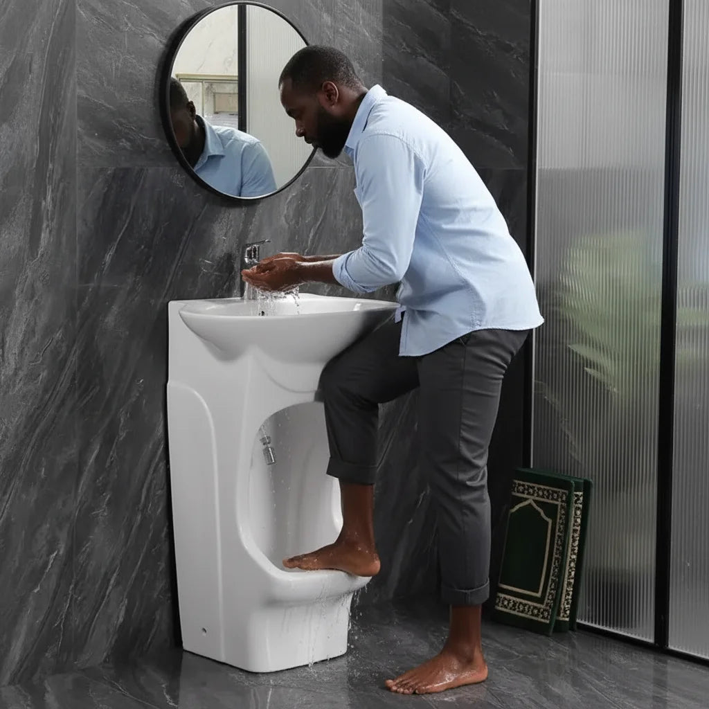 New Arrivals Modern Muslim Design Wudu Basin Islamic Wudu Wash Station Mosque Wudu Sink