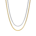 Fenny 18K Gold Plated Wholesale Waterproof Width 1.5/2MM Basic Minimalist Snake Bone Chain Fold Wear Stainless Steel Necklace