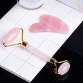 Wholesale Crystal Anti-Aging Facial Gua Sha Set Pink Green Jade Amethyst Crystal Craft Face Massage Roller Quartz Body Tools