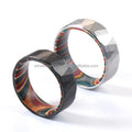 Fashion Jewelry in Stock 8mm Faceted Tungsten Ring for Men's Wedding Gift Colorful Box Elder Wood Ring Engagement Anniversary
