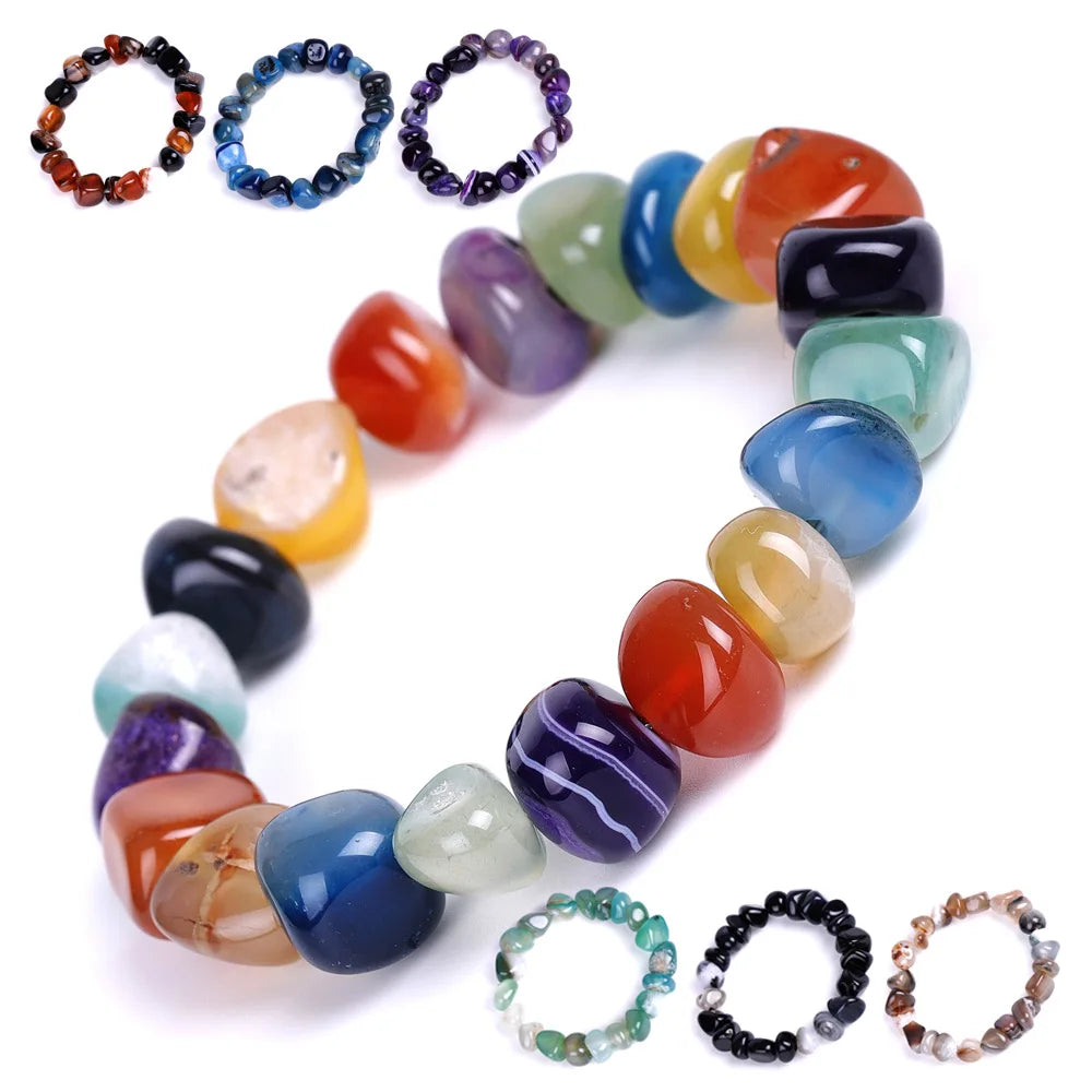 Healing Reiki Chakras Freeform Bead Couple Bracelet Amethyst Birthstone Energy Stone Chakra Bracelet Summer