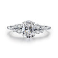 JZ1482 New Fashion Oval Cut Cubic Zirconia CZ Stone 925 Silver Rings Engagement Wedding Diamond Eternity Band Women Ring Jewelry