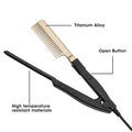 Leeons Professional Hair Care Foldable V Type Copper Hot Comb Hair Straightener Electric Hairstyling Comb