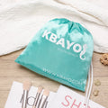 Recyclable Custom Logo Printing Blue Shiny Satin Dust Bag for Soft Drawstring Bag Hair Gift Packing Silk Pouch for Clothing