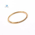 SUMMLY Vintage Personalized Diamond 18K Gold Plated Stainless Steel Rings Fine Fashion Jewelry