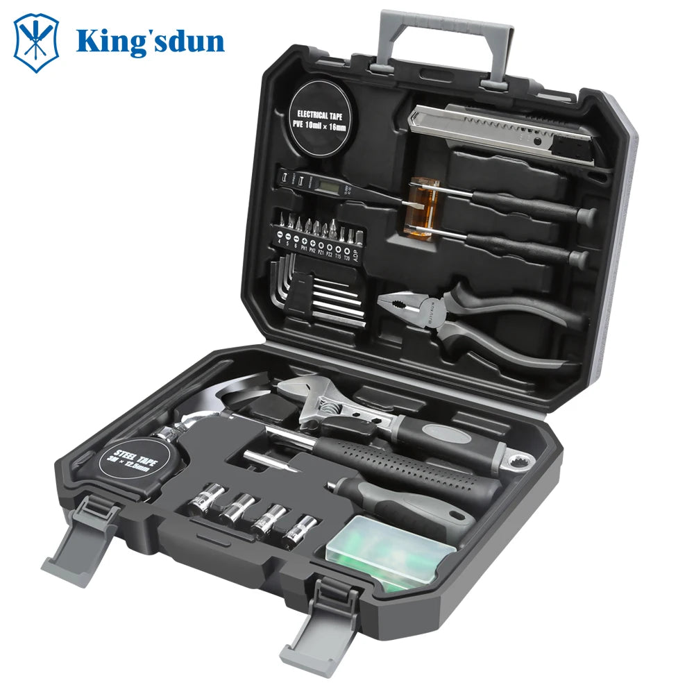 Kingsdun 30Pcs Household Tool Box Set Hand Tools Kit Maintenance Tools for Home Maintenance