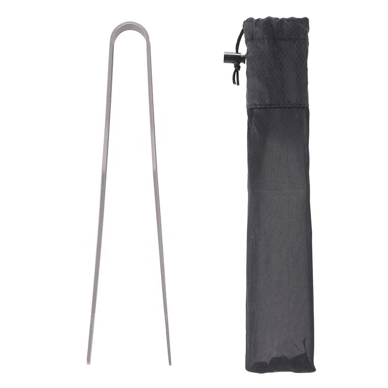 Top Quality Titanium Kitchen Tongs Camp BBQ Grill Clip Tea Cup Tweezer Lightweight Fried Steak Salad Cooking Handy Utensil