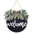 Tailai Round Pine Wood Welcome Sign for Front Door Polished Hanging Door Sign