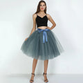 Fashionable Summer New Arrival Women Knee Length High Waisted 7 Layers Tulle Tutu Skirts