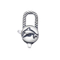 Retro Style Oxidized Sterling Silver Marine Life Jewelry Connector Findings Dolphin Pendant Clasp 925 Bracelet Lock