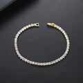 Classic 14K Gold Filled 3/4/5MM Cubic Zirconia Bracelet Inlaid Rhinestone Link Bracelets Shiny Crystal Bangle for Women Girls