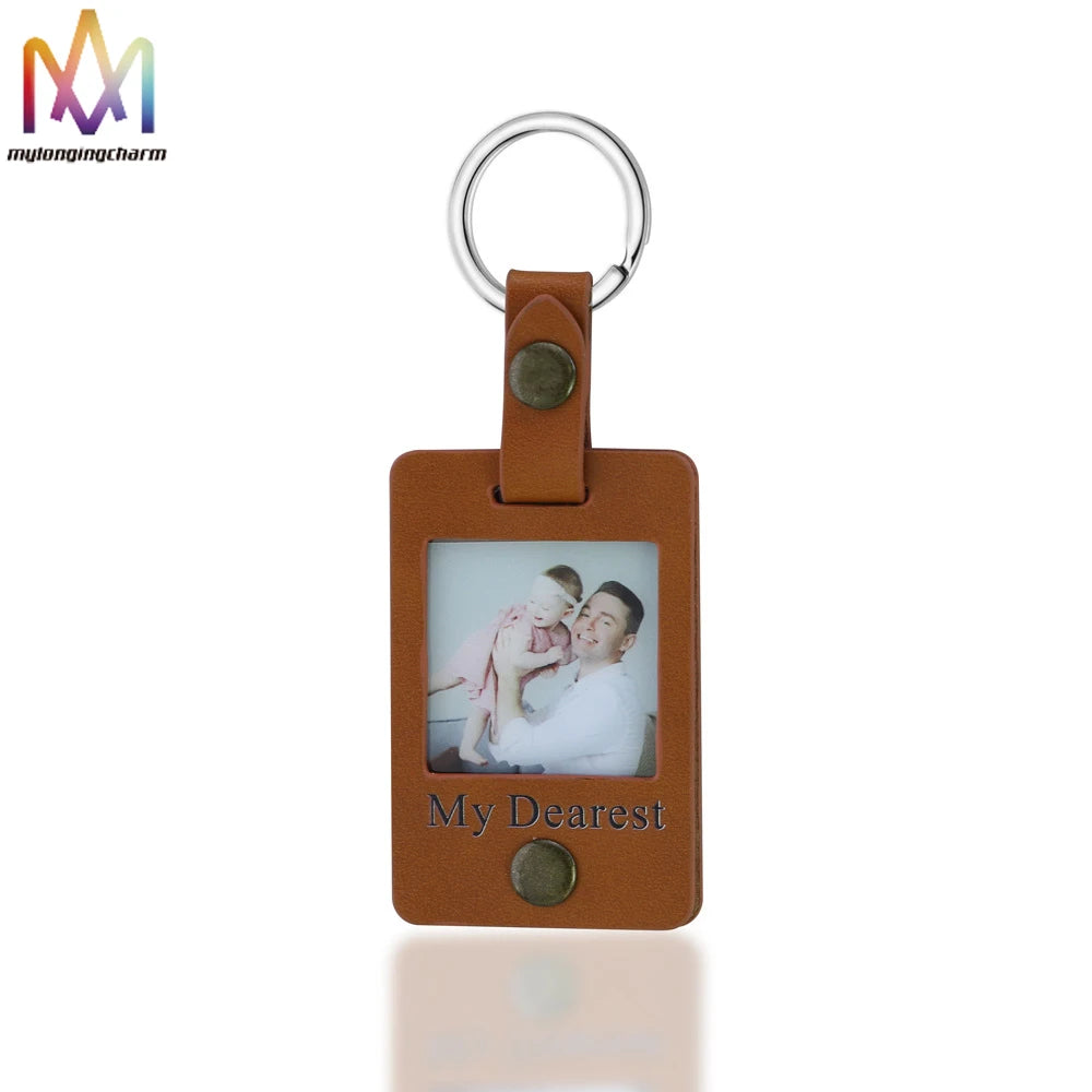 Personalized Custom Creative Valentine'S Day Romantic Gift Mini Keychain Photo Album Leather Keychain Wallet Design Key Chain