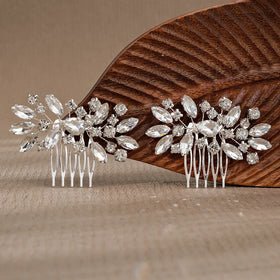 Bridal Hair Comb 2 Pieces Rhinestone Hair Comb Side Hair Comb Crystal Bridal Headpieces