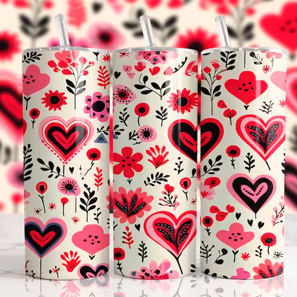 Yunshang Custom UV for Cup Wraps ECO-Friendly Heat Transfer Printing Peelable Valentine's Day 16oz Libbey Glass Wrap Custom Logo