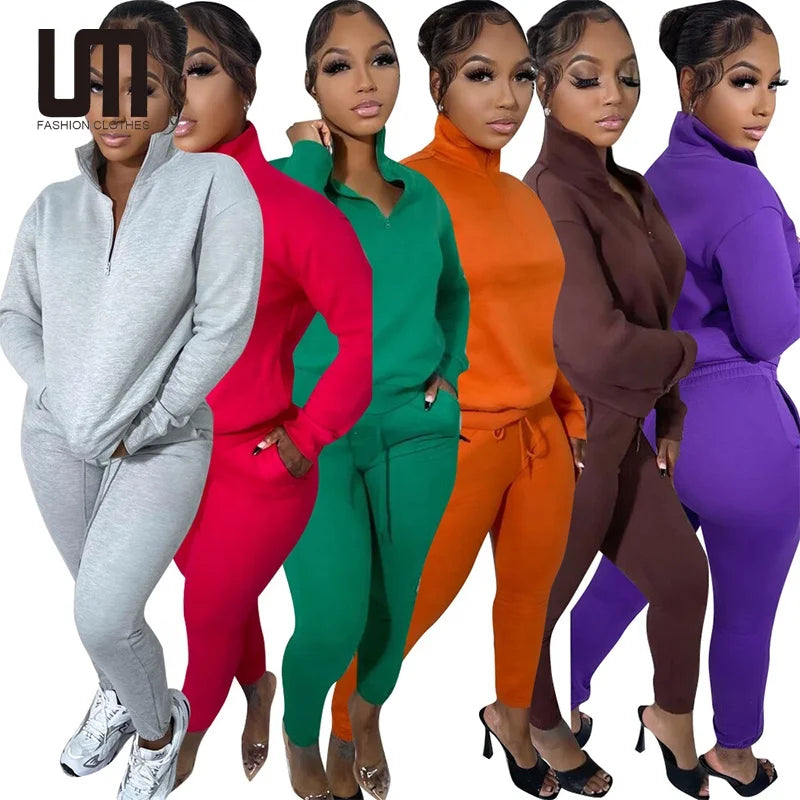 Liu Ming Cheap Wholesale New Arrivals Women 2 Piece Pullover Sweatshirt Sweatpants Plus Size Pant Set