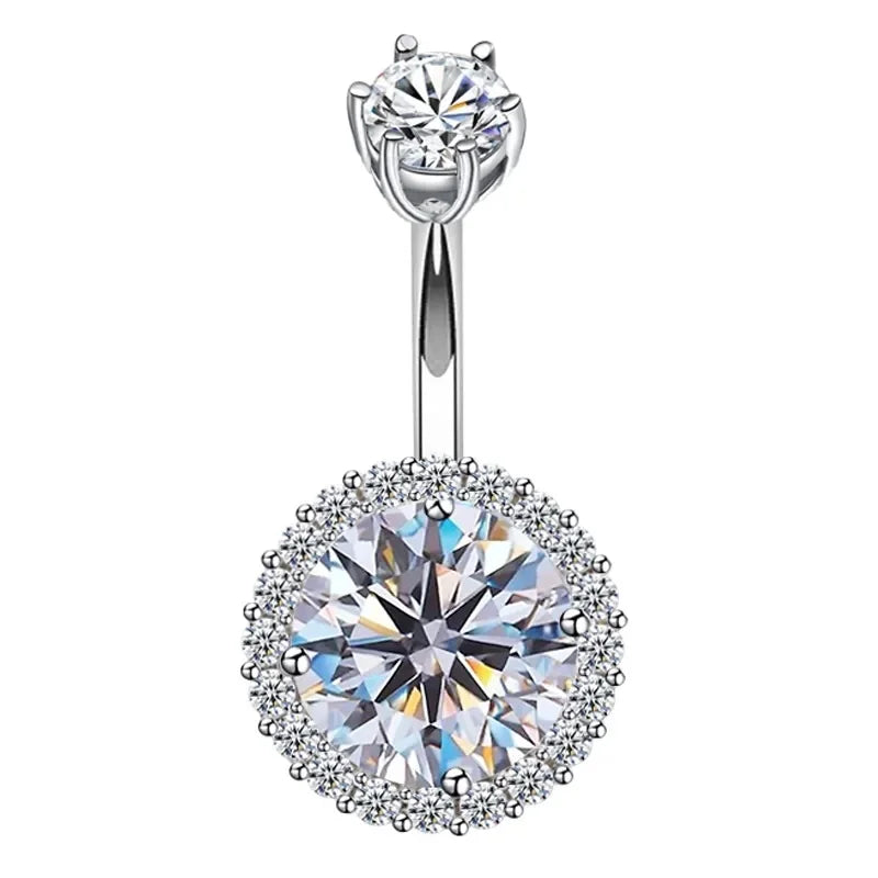 Ready to Ship S925 Sterling Silver Navel Ring Body Piercing Fine Jewelry Round Belly Button Ring Not Allergic Body Jewelry