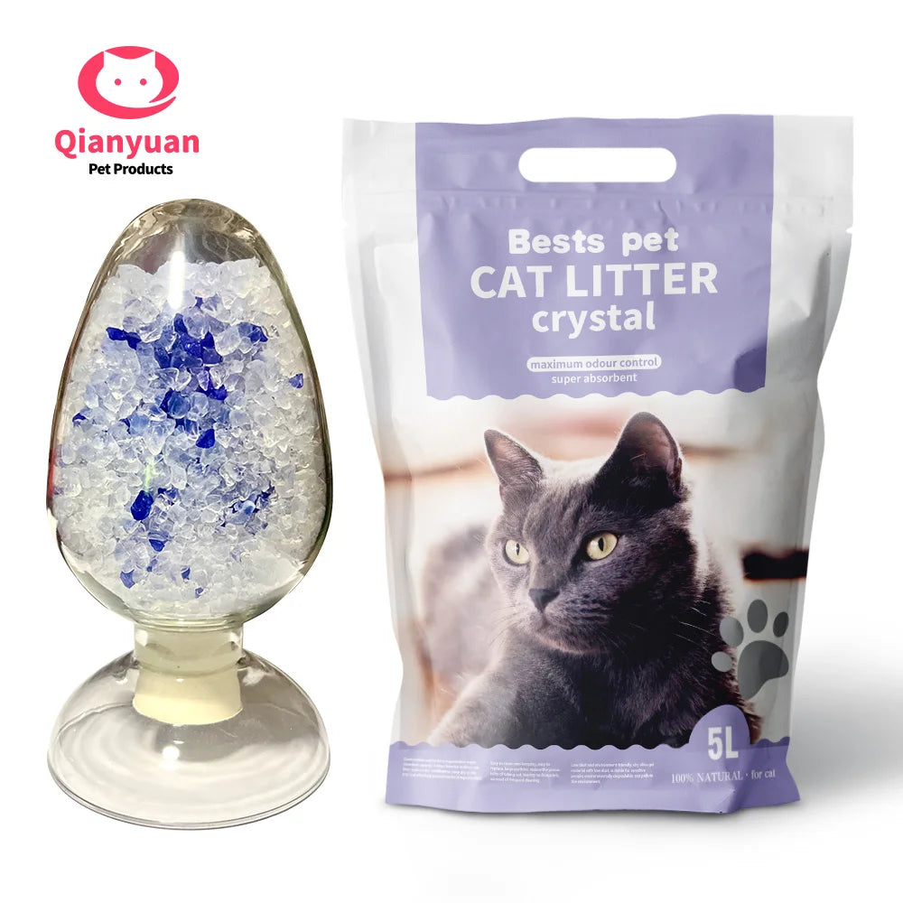 1-8mm 1.6kg Wholesale Pet Products Factory Directly Supply Silica Gel Sand Filler Clean Blue Crystal Silica Cat Litter