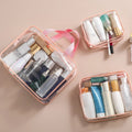 Clear Toiletry Bag Travel Portable Transparent PVC Cosmetic Bag with Handle