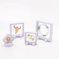 Custom Logo 9x9cm 3D Floating Box Frame Round Base Coin Jewelry Display Case Organization Shadow Box Pouches Packaging Display
