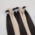 Wholesale Remy Human Hair Extensions Silky Straight Wave European Double Drawn Dyed Keratin Flat Tip Hair Single Weft Style