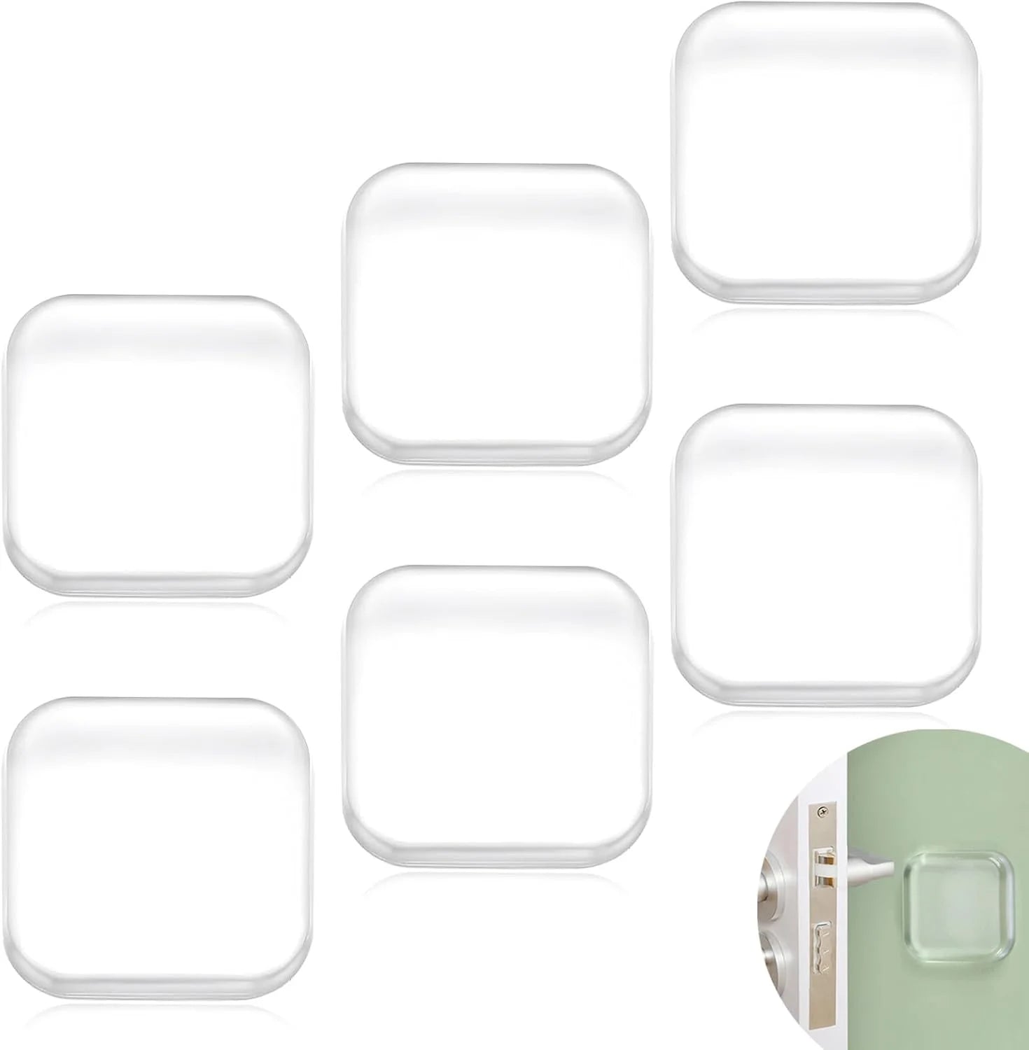 Door Handle Stoppers Anti Slam Round square Door Wall Guard Stopper for Door Handle
