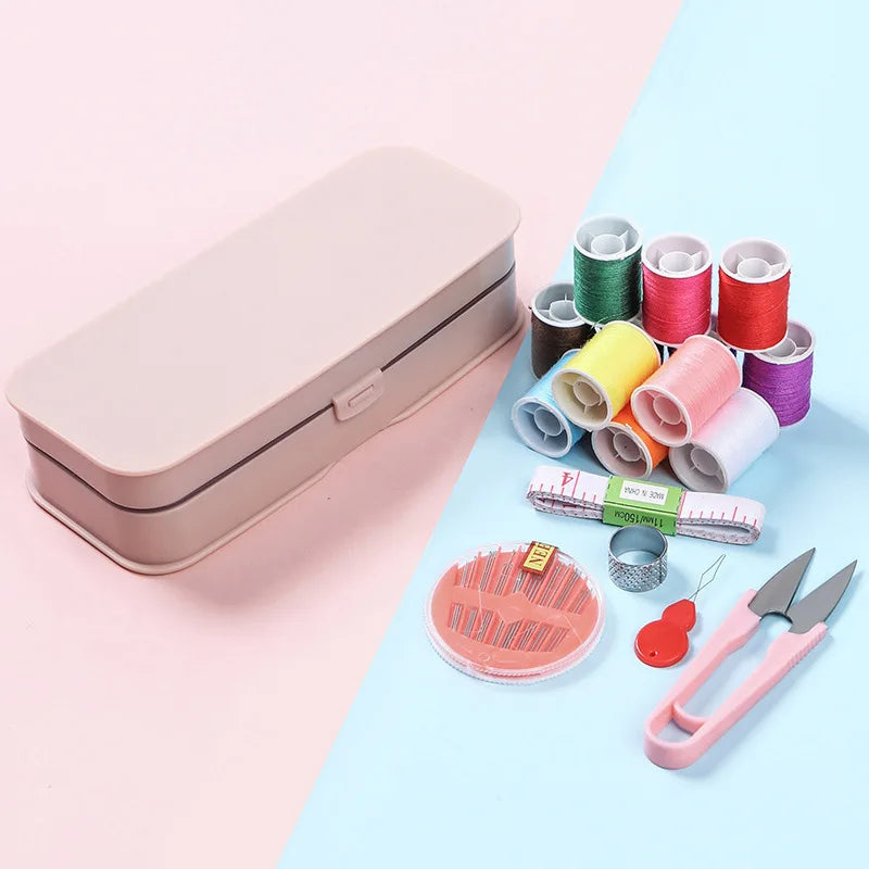 Sewing Kits DIY Multi-function Thread Box Set for Quilting Stitching Embroidery Thread Sewing Accessories Portable Box