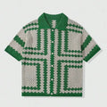 Custom Design Logo Summer Beach Fashion Casual Short Sleeve Cotton Knitwear Mesh Polo T-shirt Men Knitted Shirt