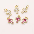 Wholesale Trendy 18K Brass Gold Plated Cross Charm Pendants for Bracelet Making Gift