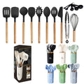 16pcs Silicone Kitchen Cooking Utensils Set with Wood Handle Spatula Set Utensil Set Cooking Utensil Set