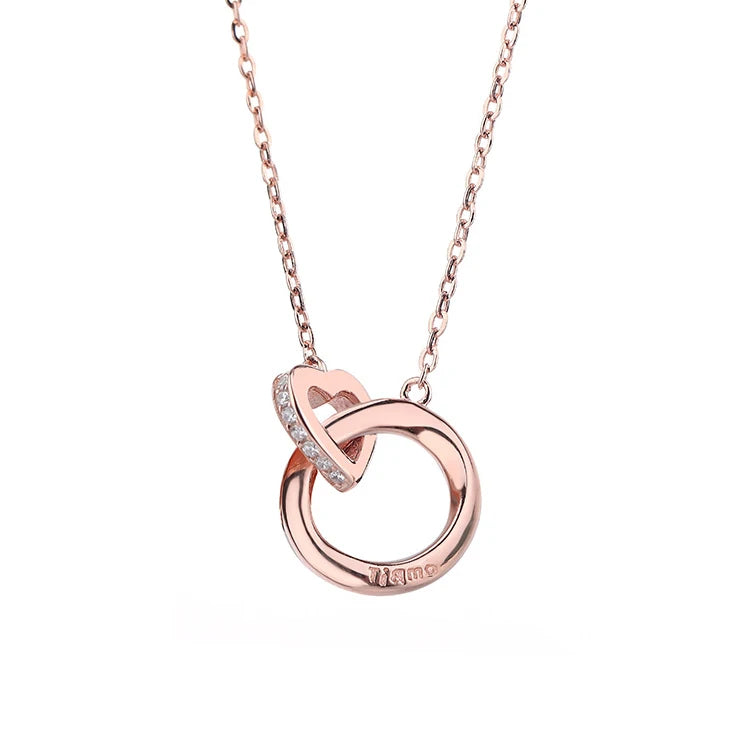 SC Valentine's Day Gifts Couple Necklace Diamond Zircon Necklace Mobius Interlocking Love Necklace for Women Men