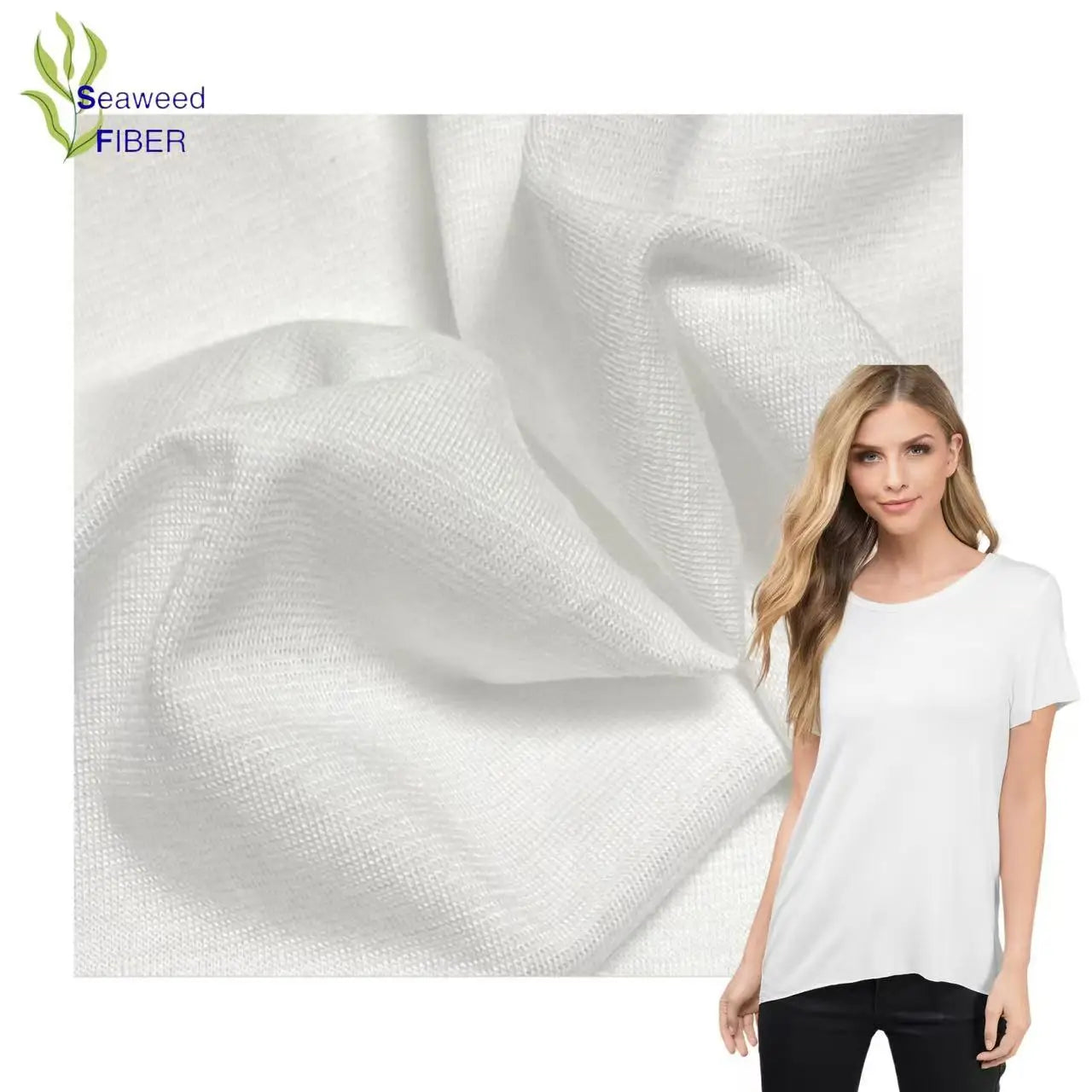 Bio-Based Eco-Friendly 45% Viscose 34% PLA 16% Seaweed 5% Elastane 120GSM Lightweight Anti-Bacteria Knitted Single Sportswear
