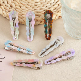 Ins Simple No Crease Acetate Hair Clip Edge Clip Sea Salt Alloy No BandBar Hair Pin Metal Duckbill alligator Cloud Hair Clips