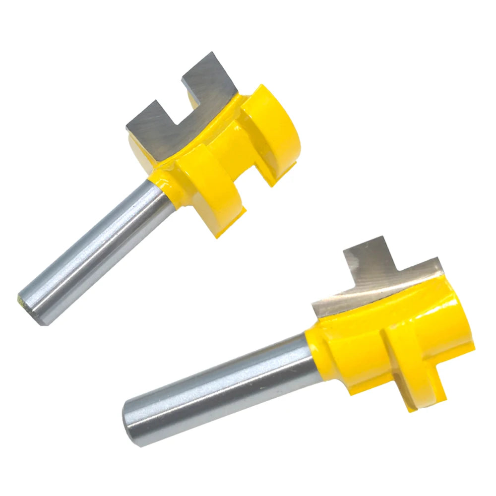 2pcs 6mm 1/4" 8mm 12mm 1/2 Shank Flute and Bead Router Bit Arc Woodwork T-Shaped Tenon Bits Slotting Set Milling Cutter for Wood