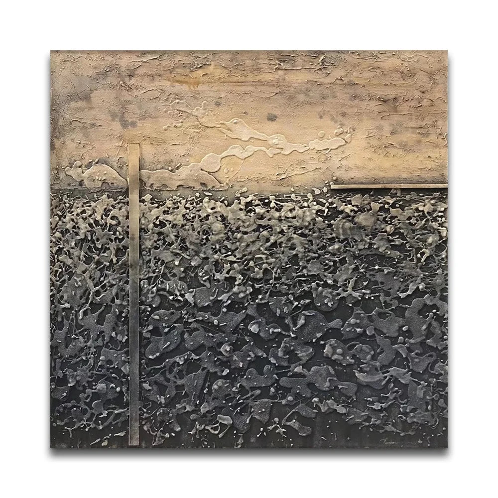 Wholesale Contemporary Black&Golden Wall Art Abstract Acrylic Paintings for Wall Decoration
