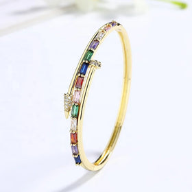 Factory Price Color Combination Customizable 18K Gold Plated Fine Fashion Jewelry Bracelets for Women