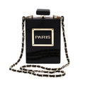 Fashion Luxury Black Perfume Bottle Clear Handbag Crossbody Purse for Women