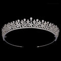 Echsio Dainty Bridal Tiaras Copper Alloy Cubic Zircon Wedding Hair Accessories Hairband Delicate Crystal Quinceanera Crowns 7056