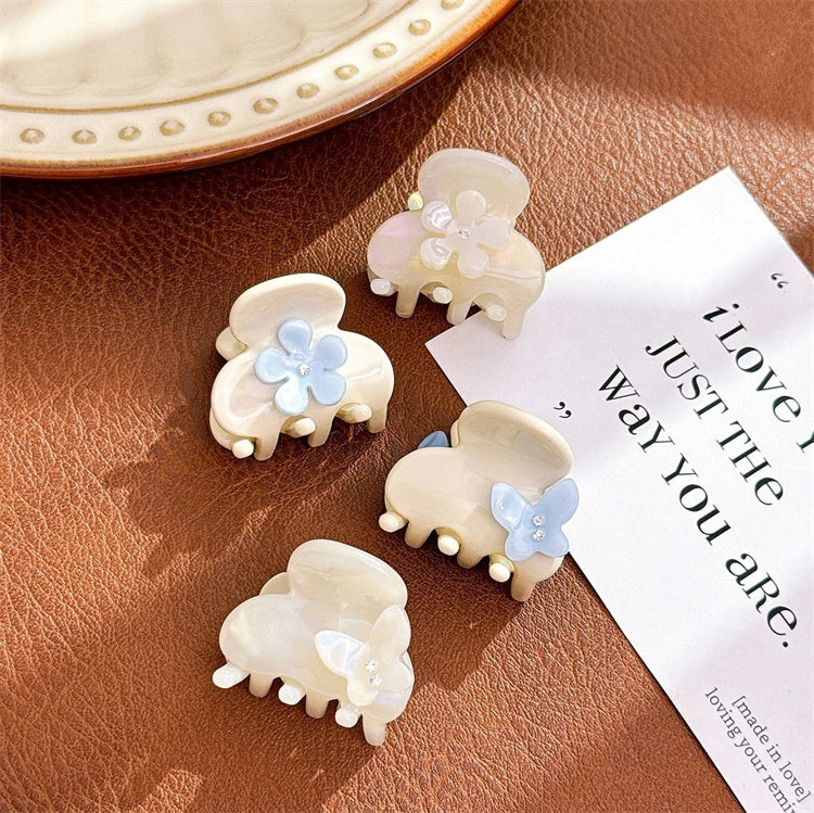 Fancy Women Girls Custom Beauty Color Small Size Butterfly Acetate Hair Claw Clip Flower Design Unisex Valentine's Day Ponytail