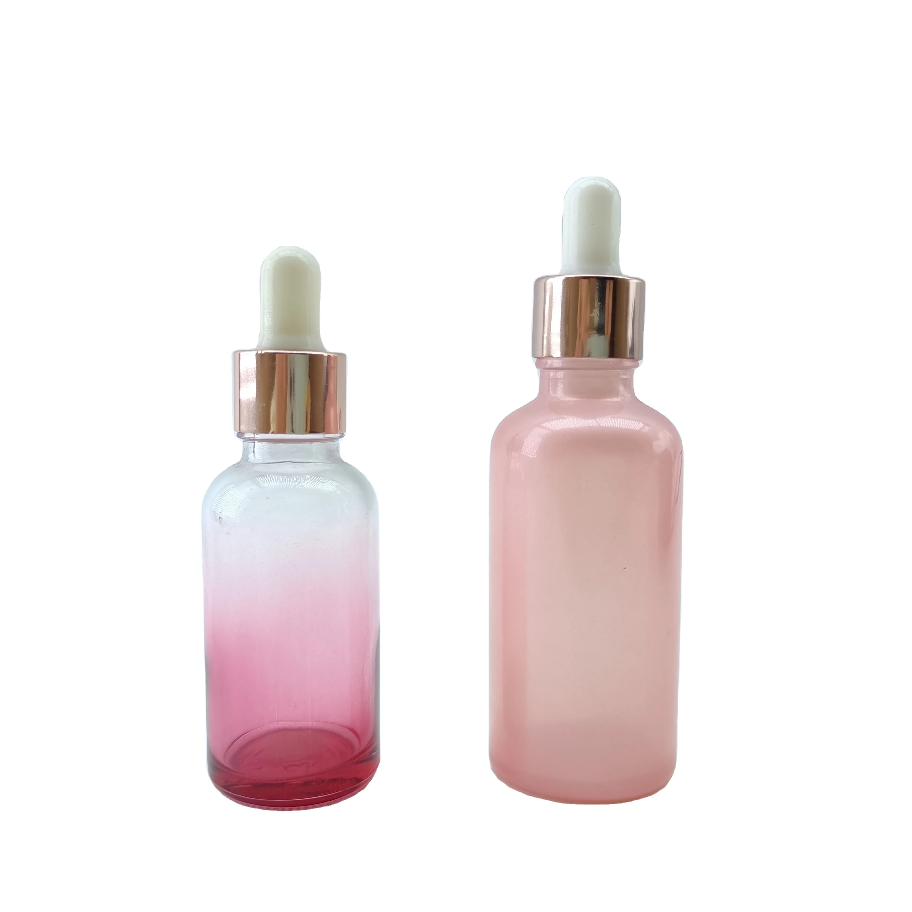 Cosmetic Packaging 30ml 50ml 100ml Hair Oil Essential Oil Perfume pink Rose Gold Glass Dropper Bottle for Skin Care Packaging