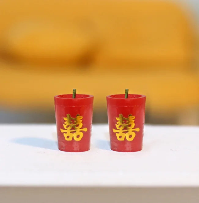 1 Pair 1/6 1/12 Doll House Simulation Miniature Mini Candle Model Decor