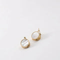 Fenny 18K Gold-plated Wholesale No Fade Dainty Elegant Two Sided Round Shell Hoop Stainless Steel Earring for Women