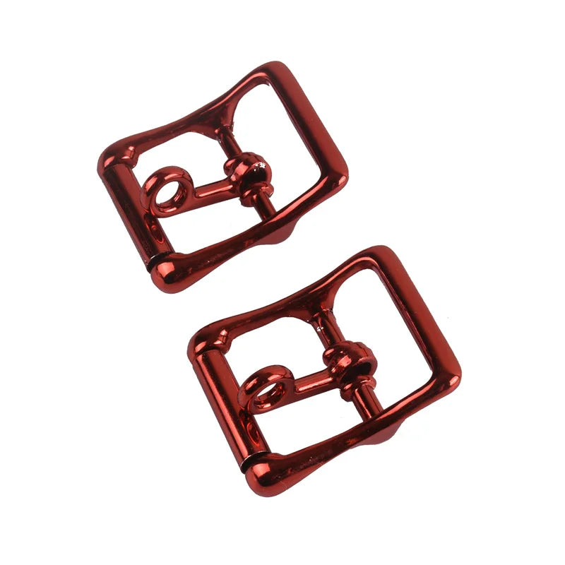 25mm Red Garment Webbing Leather Craft Strap Metal Roller Belt Buckle