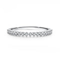 Handmade Wedding 925 Sterling Silver Row Stone Stackable CZ Diamond Ring for Women